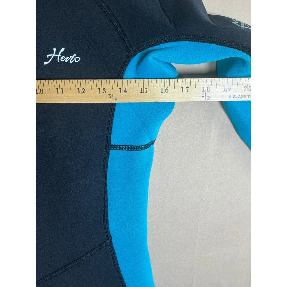 Hevto Kids 3/2mm Neoprene Full Wetsuit Black Cyan Blue Size 14 Thermal Swimsuit